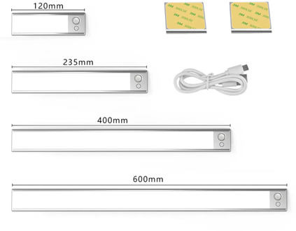 Ultra-thin 36/76/140LEDs PIR Motion Sensor Under Cabinet Light USB Rechargeable 3 Color Modes LED Wardrobe Closet night Lights
