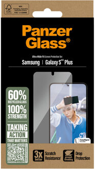Ultra-Wide Fit Anti-Bacterial Screenprotector voor de Samsung Galaxy S25 Plus Transparant