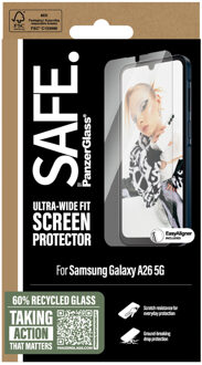 Ultra-Wide Fit Screenprotector incl. applicator voor de Samsung Galaxy A26 Transparant