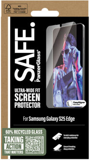 Ultra-Wide Fit Screenprotector incl. applicator voor de Samsung Galaxy S25 Edge Transparant