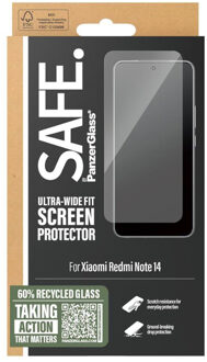 Ultra-Wide Fit Screenprotector incl. applicator voor de Xiaomi Redmi Note 14 (4G) Transparant