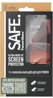 Ultra-Wide Fit Screenprotector voor de Motorola Moto G05 / Moto G15 (Power) Transparant