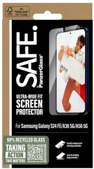 Ultra-Wide Fit Screenprotector voor de Samsung Galaxy S24 FE / A36 / A56 Transparant
