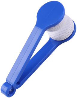 Ultra-Zachte Bril Wrijven Mini Microfiber Bril Borstel Zachte Zon Bril Cleaner Lenzenvloeistof Cleaning Tools blauw
