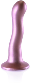 Ultra Zachte Silicone Curvy G-Spot Dildo - 7'' / 17 cm - Roségoud
