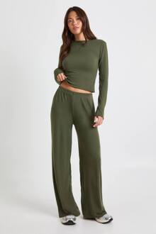 Ultra Zachte Wijde Pijpenbroek, Khaki - 34