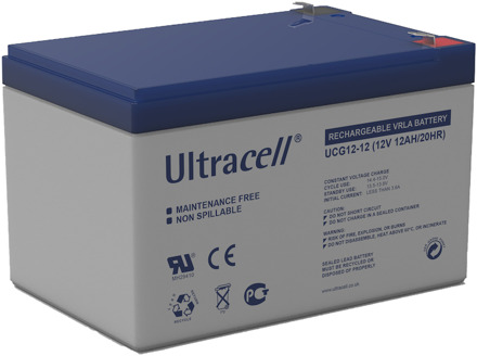 Ultracell UL12-12 12V 12Ah 12000mAh Oplaadbaar Loodaccu