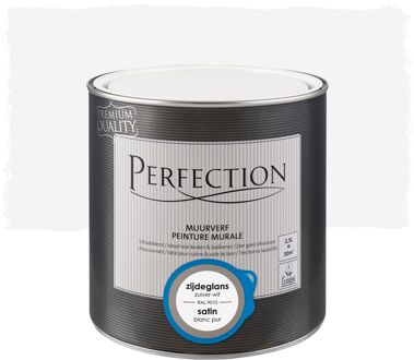 Ultradekkend Muurverf - Zijdeglans - Zuiver Wit Ral 9010 - 2,5l
