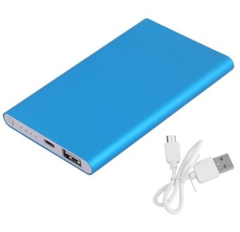 Ultradunne 12000Mah Power Bank Draagbare Oplader Usb Batterij Mobiele Voeding Voor Smart Telefoon Externe Mobiele Power supply Blauw