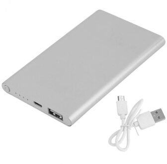 Ultradunne 12000Mah Power Bank Draagbare Oplader Usb Batterij Mobiele Voeding Voor Smart Telefoon Externe Mobiele Power supply sliver