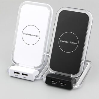 Ultradunne Beugel Wireless Charging Stand Voor Iphone 11 12 Pro Xs Max X Xr X Micro Usb Charger wit