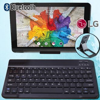 Ultradunne Draadloze Toetsenbord Bluetooth Toetsenbord Voor Lg G Pad 10.1 V700/Pad 3 Iii 10.1 Fhd Tablet Mini bluetooth Toetsenbord + Beugel G Pad 3 III 10.1 FHD