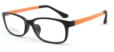 Ultralichte Aankomst TR90 Stalen Frame Rechthoek Clear Bril Mannen En Vrouwen Bijziendheid Frame Glazen Frame 1322 C5 helder zwart oran