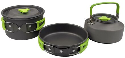 Ultralichte Aluminium Camping Kookgerei Keukengerei Outdoor Koken Theepot Picknick Servies Ketel Pot Koekenpan