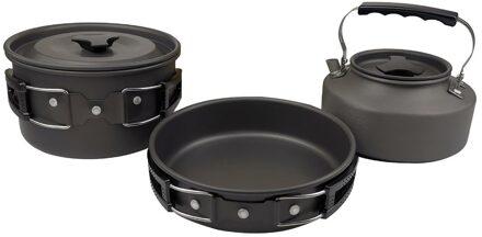 Ultralichte Aluminium Camping Kookgerei Keukengerei Outdoor Koken Theepot Picknick Servies Ketel Pot Koekenpan