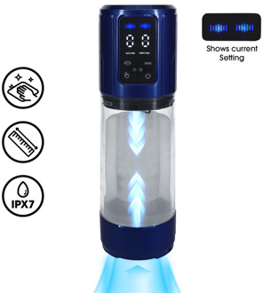 UltraLift - Automatische Waterdichte Masturbator Pomp - Metallic Blauw