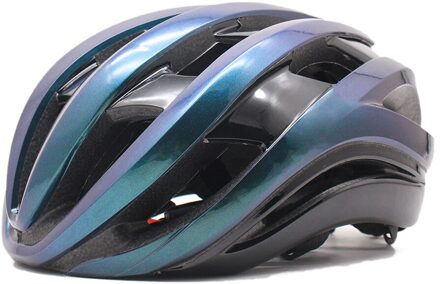 Ultralight Aero Triathlon Fietshelm Vrouwen Mannen Mtb Racefiets Aerodynamica Wind Helm Ciclismo Casco Rood Fietshelm Gradient paars