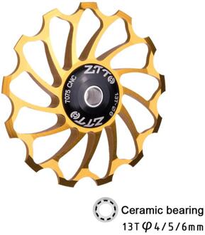 Ultralight Aluminium Fiets Derailleur Bike Bearing Neuswiel Achterderailleur Katrollen Outdoor Fiets Onderdelen goud