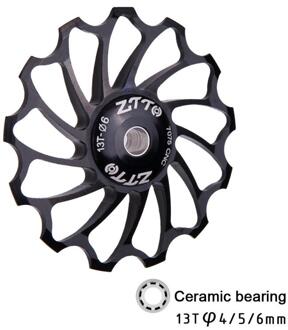 Ultralight Aluminium Fiets Derailleur Bike Bearing Neuswiel Achterderailleur Katrollen Outdoor Fiets Onderdelen zwart