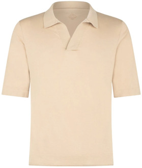 Ultralight Cotton Polo Shirt Ballantyne , Beige , Heren - L,3Xl