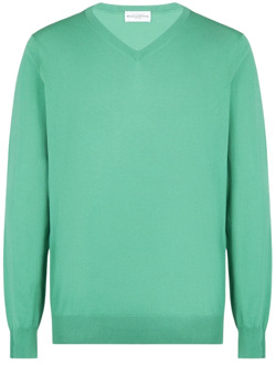 Ultralight Cotton V-Neck Pullover Ballantyne , Green , Heren - XL