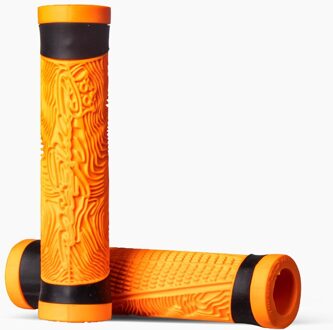 Ultralight Mtb Grips Anti-Slip Siliconen Fiets Handvatten Met Pluggen 5 Stijlen Optioneel Shockproof Fietsen Accessoires oranje