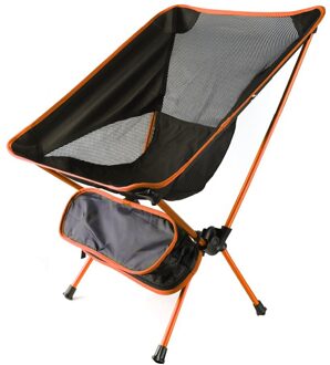 Ultralight Opvouwbare Camping Stoel Draagbare Vissen Picknick Maan Stoelen Opvouwbare Bbq Wandelen Reizen Rugleuning Seat Outdoor Gereedschap oranje