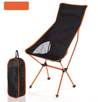 Ultralight Outdoor Opvouwbare Camping Stoel Picknick Wandelen Reizen Vrije Tijd Rugzak Opvouwbare Strand Maan Stoel Vissen Draagbare Stoel oranje
