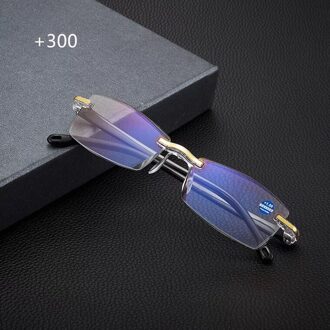Ultralight Randloze Anti Blauw Licht Leesbril Straling Computer Presbyopie Lezers Spectacleso Lezer Bril 300 dgree