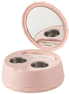 Ultrasone Contact Lens Cleaner Contactlenzen Case Box Tijd Aanpassing Ultrasone Reinigingsmachine Bad Washer roze