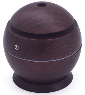 Ultrasone Cool Mist Luchtbevochtiger Usb Aroma Essentiële Olie Diffuser Luchtreiniger 7 Color Change Led Night Light Voor Office Home donker wood grain
