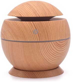 Ultrasone Cool Mist Luchtbevochtiger Usb Aroma Essentiële Olie Diffuser Luchtreiniger 7 Color Change Led Night Light Voor Office Home licht wood grain