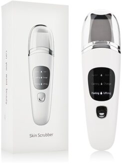 Ultrasone Gezicht Cleaning Huid Scrubber Facial Cleaner Skin Peeling Mee-eter Verwijderen Pore Cleaner Gezicht Scrubber wit Carton