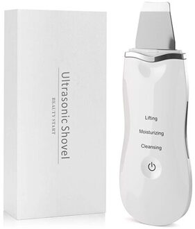 Ultrasone Gezicht Cleaning Huid Scrubber Gezicht Cleaning Huid Peeling Schop Mee-eter Verwijderen Facial Pore Cleaner Skin Scrubber wit
