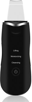 Ultrasone Huid Scrubber Comedondrukker Gezicht Schoner Ultrasone Reiniger Facial Beauty Peeling Tool Diepe Gezicht Reiniging zwart
