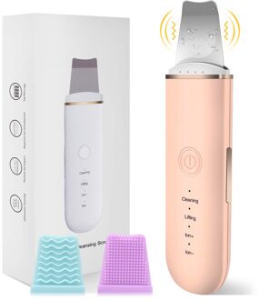 Ultrasone Huid Scrubber Comedondrukker Ion Diepe Gezicht Reiniging Schop Gezicht Spatel Cavitatie Peeling Ems Huid Reinigen 02 roze