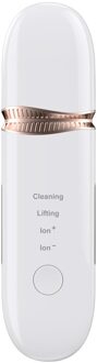Ultrasone Huid Scrubber Comedondrukker Ion Diepe Gezicht Reiniging Schop Gezicht Spatel Cavitatie Peeling Ems Huid Reinigen 03wit
