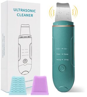 Ultrasone Huid Scrubber Diepe Reiniging Machine Peeling Schop Facial Pore Cleaner Gezicht Huid Scrubber Lift Machine 01 groen