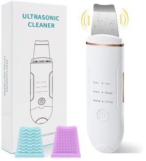 Ultrasone Huid Scrubber Diepe Reiniging Machine Peeling Schop Facial Pore Cleaner Gezicht Huid Scrubber Lift Machine 01 wit