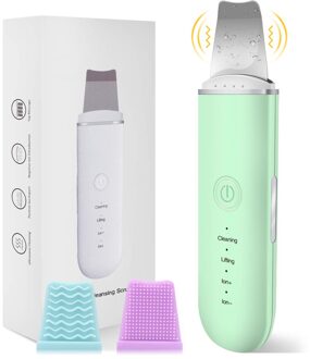 Ultrasone Huid Scrubber Diepe Reiniging Machine Peeling Schop Facial Pore Cleaner Gezicht Huid Scrubber Lift Machine 03 groen