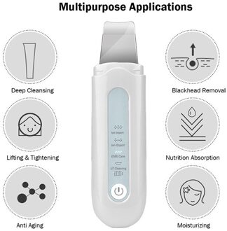 Ultrasone Huid Scrubber Facial Peeling Cleanser Diepe Gezicht Cleansing Mee-eter Remover Ion Import Export Machine