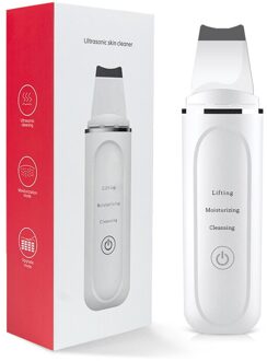 Ultrasone Huid Scrubber Trillingen Gezicht Spatel Comedondrukker Facial Scrubber Schop Schoon Cavitatie Peeling met doos