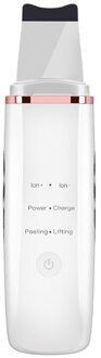 Ultrasone Ion Deep Cleaning Huid Scrubber Peeling Schop Gezicht Rood & Blauw Licht Porie Cleaner Comedondrukker Gezicht Lifting wit