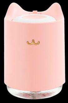 Ultrasone Luchtbevochtiger 320Ml Mini Kat Usb Aroma Diffuser Met Romantische Nachtlampje Hydratatie Voor Home Office Auto Air purifier Roze