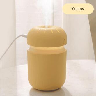 Ultrasone Mini Luchtbevochtiger 300Ml Essentiële Olie Diffuser Voor Woonkamer Slaapkamer Auto Usb Mist Maker Met Led Night lamp geel