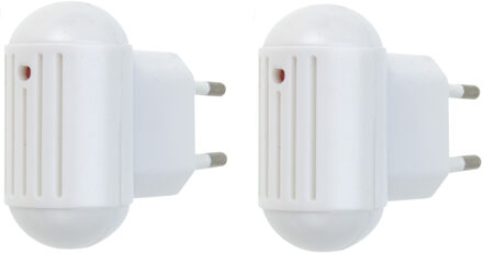 Ultrasone muggen bestrijder - 2x - elektrisch 220-250V - wit - ongedierte verjagen met hoge tonen