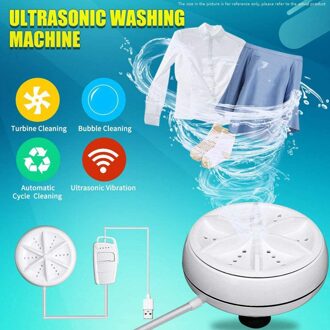 Ultrasone Turbo Wasmachine Draagbare Wasmachine Mini Ultrasone Licht Wave Handig Reizen Home Business Travel Usb type B EU plug