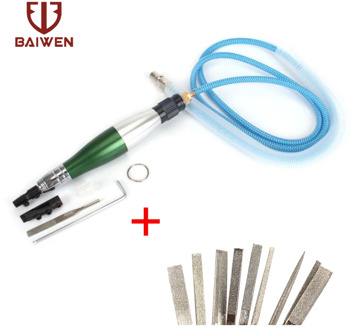 Ultrasonic Pneumatic Mirco Grinder Pencil Micromotor System Air Reciprocating Oscillating File Lapping Tools with 10pcs Files