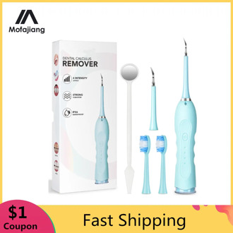 Ultrasonic Scaler with Dental Mirror Tooth Brush Sonic Electric Calculus Remover Cleaner Teeth Stain Tartar Whiten Dentist Hygie