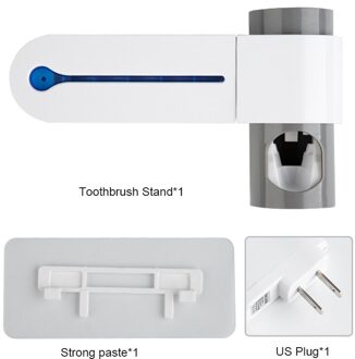 Ultraviolet Tandenborstel Sterilisator Tandpasta Dispenser Antibacteria Tandenborstelhouder Automatische Badkamer Tandpasta Squeezers US plug